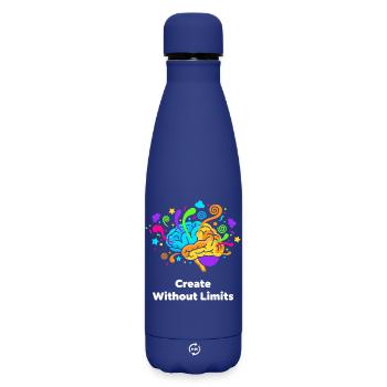 Kreatives Gehirnkunst Ohne Grenzen - Matte Thermosflasche 500 ml - Dunkelblau  - Vorne