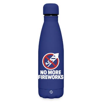 No More Fireworks – New Year's Eve Edition - Matte Insulated Water Bottle 500 ml - dark blue  - Front