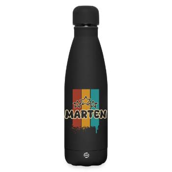 Geschenk für Marten - Matte Thermosflasche 500 ml - Schwarz - Vorne