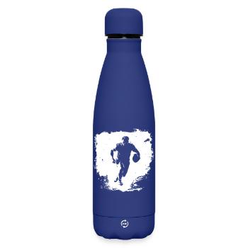 Rugby Street Art - Matte Insulated Water Bottle 500 ml - dark blue  - Front