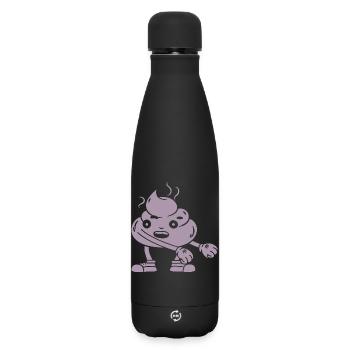 Funny poop pile dancing - Matte Insulated Water Bottle 500 ml - black - Front