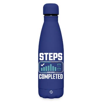 Steps Completed 10000 Schritte - Matte Thermosflasche 500 ml - Dunkelblau  - Vorne