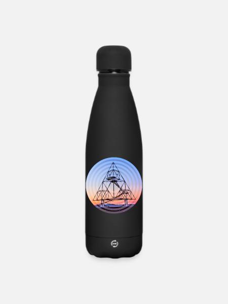Tetrahedron circles - Matte Insulated Water Bottle 500 ml - black