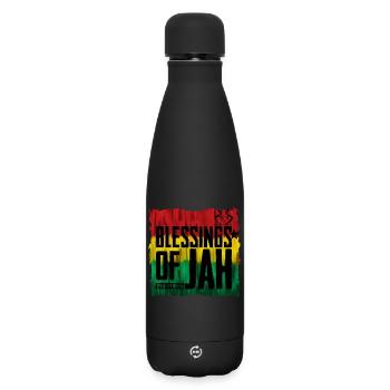 Bénédiction des JAH aux couleurs du reggae - Bouteille isotherme SOFT TOUCH 500 ml - noir - Devant