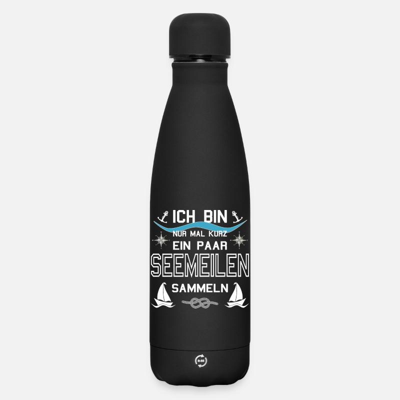 Seemeilen sammeln - Matte Thermosflasche 500 ml - Schwarz