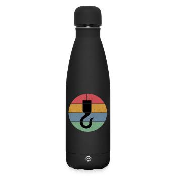 Crane hook crane operator - Matte Insulated Water Bottle 500 ml - black - Front
