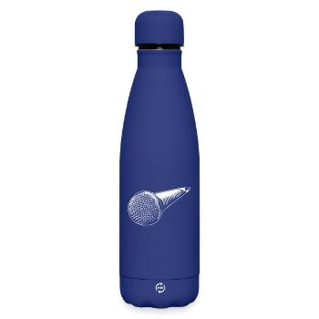 microphone - Matte Insulated Water Bottle 500 ml - dark blue  - Front