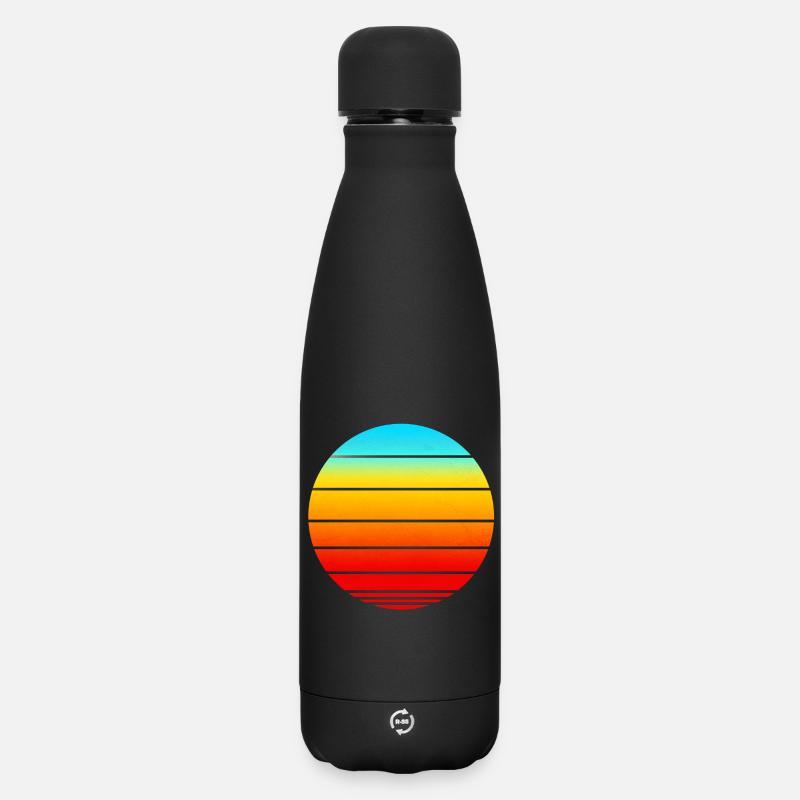 Sunset Strip in Circle - Matte Insulated Water Bottle 500 ml - black