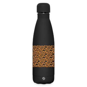 Motif léopard en orange sur noir - Bouteille isotherme SOFT TOUCH 500 ml - noir - Devant