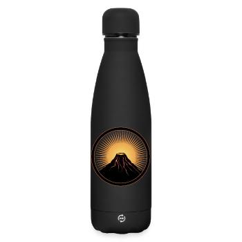 Vulkan Patch mit flüßiger Lava - Matte Thermosflasche 500 ml - Schwarz - Vorne
