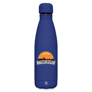 Strasbourg France Skyline Voyage Souvenir Français Fl - Bouteille isotherme SOFT TOUCH 500 ml - bleu foncé  - Devant