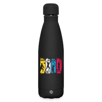 Volleyball Bump Set Spike Repeat - Matte Insulated Water Bottle 500 ml - black - Front