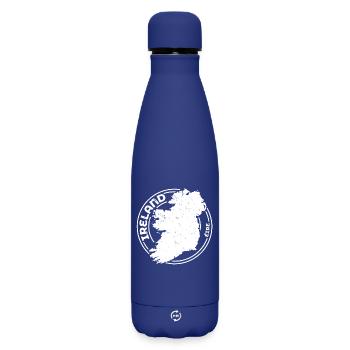 Ireland | Irish Map | Island Outline Stamp Design - Matte Insulated Water Bottle 500 ml - dark blue  - Front