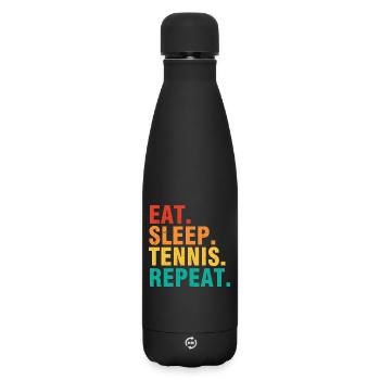 Citation de tennis Mangez dormir Tennis Répéter - Bouteille isotherme SOFT TOUCH 500 ml - noir - Devant
