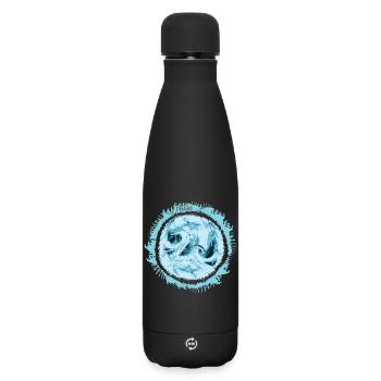 Stormy Water Swirl Design - Matte Insulated Water Bottle 500 ml - black - Front