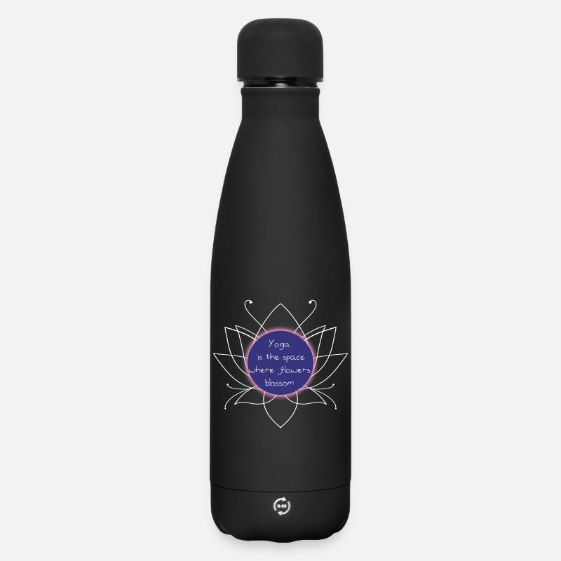 Yoga Raum Blumenblüte - Matte Thermosflasche 500 ml - Schwarz