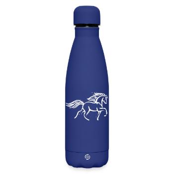 Galopp Pferdeliebe Pferdenarr Islandpferde Pferde - Matte Thermosflasche 500 ml - Dunkelblau  - Vorne
