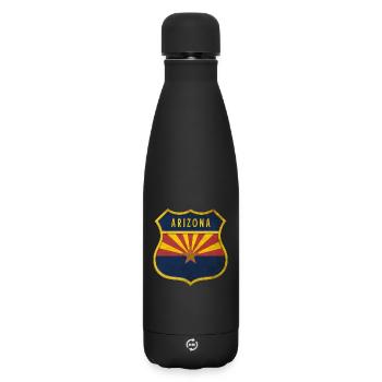 Motif écusson des drapeaux Arizona - Bouteille isotherme SOFT TOUCH 500 ml - noir - Devant