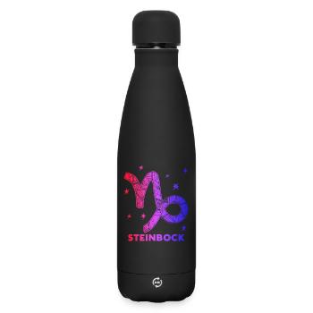 Sterne Sterndeutung Steinbock Horoskop Tierkreis - Matte Thermosflasche 500 ml - Schwarz - Vorne