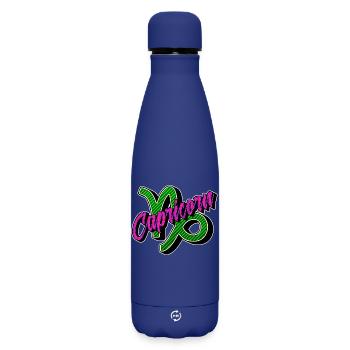 Signe du zodiaque Ciel Capricorne Horoscope Galaxie - Bouteille isotherme SOFT TOUCH 500 ml - bleu foncé  - Devant