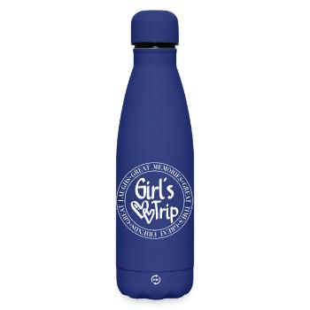Mädchen Trip Herz Logo - Matte Thermosflasche 500 ml - Dunkelblau  - Vorne