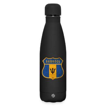 Design du drapeau des armoiries de la Barbade - Bouteille isotherme SOFT TOUCH 500 ml - noir - Devant