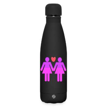 Lgbt Gleichgeschlechtliche Partnerschaft Liebe - Matte Thermosflasche 500 ml - Schwarz - Vorne