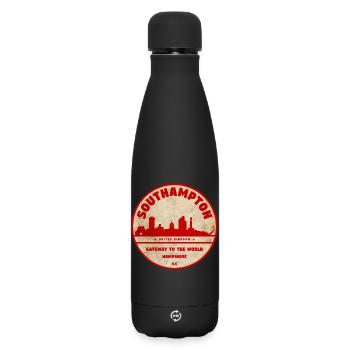 Southampton Skyline Badge - Matte Insulated Water Bottle 500 ml - black - Front