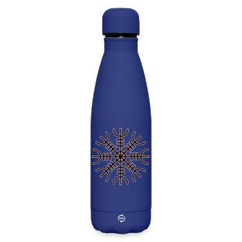 Helm of Awe - Matte Insulated Water Bottle 500 ml - dark blue  - Front