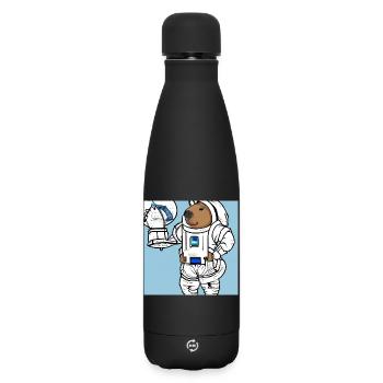 Capybara-Astronaut - Matte Thermosflasche 500 ml - Schwarz - Vorne