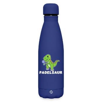 Dinosaur Padel Cool Saying Padel Game Tennis - Matte Insulated Water Bottle 500 ml - dark blue  - Front