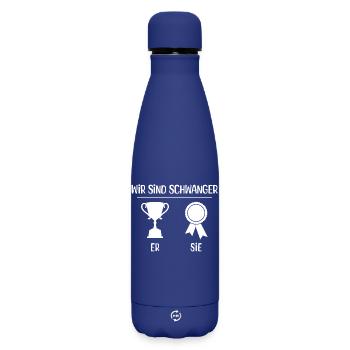 Baby Familienglück Elternteil Statement Schwanger - Matte Thermosflasche 500 ml - Dunkelblau  - Vorne