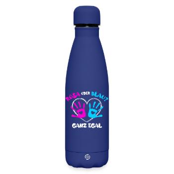 Elternteil Schwanger Statement Herz Familienglück - Matte Thermosflasche 500 ml - Dunkelblau  - Vorne