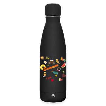 Sonne Sommer Spaß und Party. Potpourri der Sinne - Matte Thermosflasche 500 ml - Schwarz - Vorne