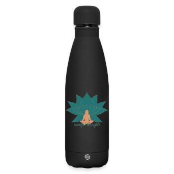 Pensées conscientes : Lotus Yoga Design - Bouteille isotherme SOFT TOUCH 500 ml - noir - Devant