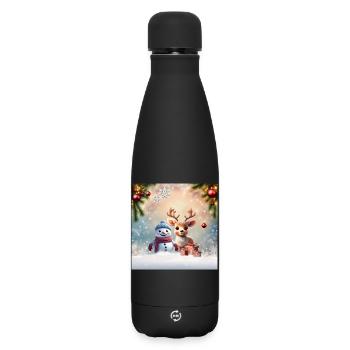 Qu’il est doux ce petit renne - Bouteille isotherme SOFT TOUCH 500 ml - noir - Devant