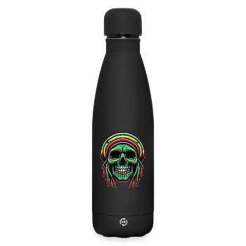 Reggae Crâne Décoration Figure Culture Rasta - Bouteille isotherme SOFT TOUCH 500 ml - noir - Devant
