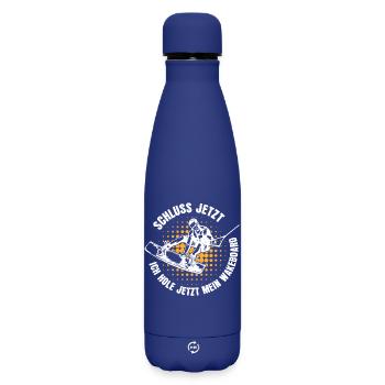 Stunt Wakeboard Surfboard Kitesurfer Statement - Matte Insulated Water Bottle 500 ml - dark blue  - Front