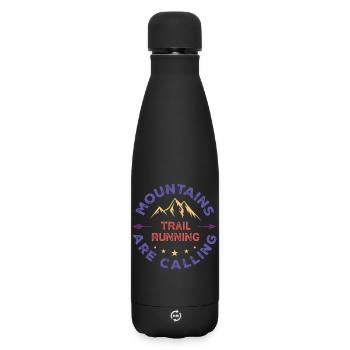 Trail Running - Mountains Are Calling - Matte Insulated Water Bottle 500 ml - black - Front