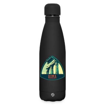 Illustration antiker Ruinen in Rom - Matte Thermosflasche 500 ml - Schwarz - Vorne
