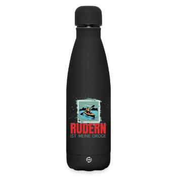 Rudern ist meine Droge - Matte Thermosflasche 500 ml - Schwarz - Vorne