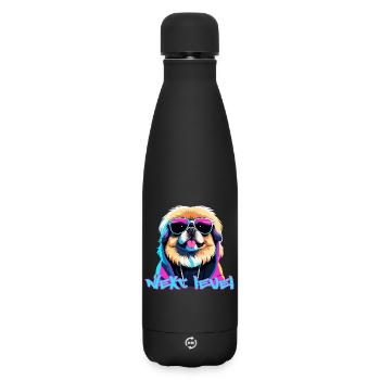Pekingese Next Level Lion Dog Gift - Matte Insulated Water Bottle 500 ml - black - Front