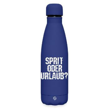 Electrical Energy Refueling Statement Petrol Pump - Matte Insulated Water Bottle 500 ml - dark blue  - Front
