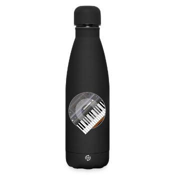 electro synth - Matte Insulated Water Bottle 500 ml - black - Front