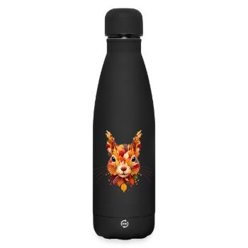 Écureuil, conçu à partir de différentes feuilles - Bouteille isotherme SOFT TOUCH 500 ml - noir - Devant