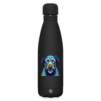 Lévrier irlandais chien race dessin animé coloré Kawaii - Bouteille isotherme SOFT TOUCH 500 ml - noir - Devant