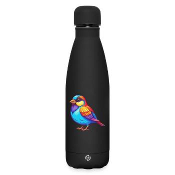 Spatz Bunte Kawaii Cartoon Figur Clipart - Matte Thermosflasche 500 ml - Schwarz - Vorne