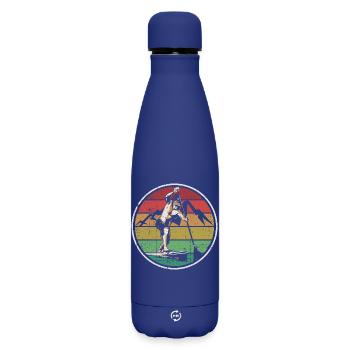 Cercle de wakeboarder rétro au coucher du soleil - Bouteille isotherme SOFT TOUCH 500 ml - bleu foncé  - Devant