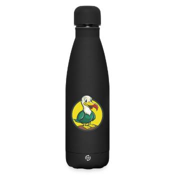 Albatross Cute Kawaii Cartoon Clipart Pet Animal - Matte Insulated Water Bottle 500 ml - black - Front