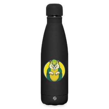 Gopher Cute Kawaii Cartoon Clipart Pet Animal - Matte Insulated Water Bottle 500 ml - black - Front